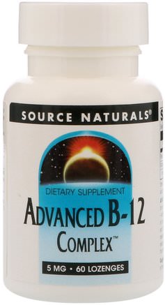 Advanced B-12 Complex, 5 mg, 60 Lozenges by Source Naturals-Kosttillskott, Coenzymat B-Vitaminer