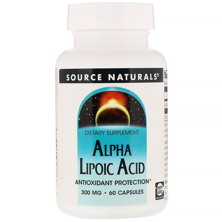 Alpha Lipoic Acid, 300 mg, 60 Capsules by Source Naturals-Kosttillskott, Antioxidanter, Alfa-Liposyra, Alfa-Liposyra 300 Mg