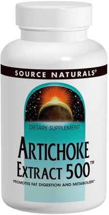 Artichoke Extract 500, 180 Tablets by Source Naturals-Hälsa, Kolesterolstöd, Kronärtskocka