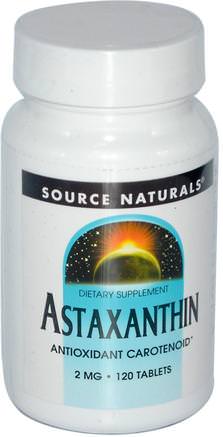 Astaxanthin, 2 mg, 120 Tablets by Source Naturals-Kosttillskott, Antioxidanter, Astaxanthin