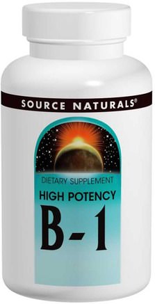 B-1, High Potency, 500 mg, 100 Tablets by Source Naturals-Vitaminer, Vitamin B1-Tiamin