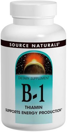 B-1, Thiamin, 100 mg, 100 Tablets by Source Naturals-Vitaminer, Vitamin B1-Tiamin