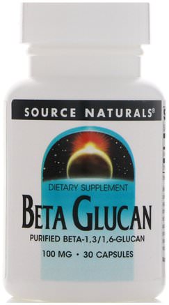 Beta Glucan, 100 mg, 30 Capsules by Source Naturals-Kosttillskott, Beta Glukan
