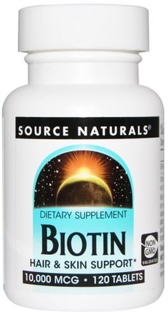 Biotin, 10.000 mcg, 120 Tablets by Source Naturals-Vitaminer, Vitamin B, Biotin