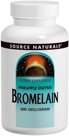 Bromelain, 600 GDU/Gram, 500 mg, 120 Tablets by Source Naturals-Kosttillskott, Enzymer, Bromelain