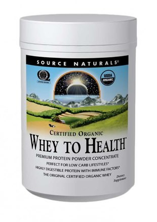 Certified Organic Whey to Health, Premium Protein Powder Concentrate, 10 oz (283.75 g) by Source Naturals-Kosttillskott, Vassleprotein