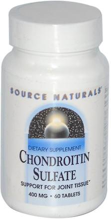 Chondroitin Sulfate, 400 mg, 60 Tablets by Source Naturals-Kosttillskott, Nötkreaturprodukter, Kondroitin