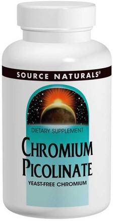 Chromium Picolinate, 200 mcg, 240 Tablets by Source Naturals-Kosttillskott, Mineraler, Krompikolinat