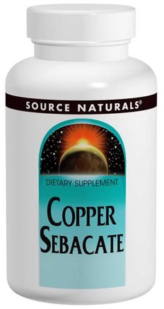Copper Sebacate, 22 mg, 120 Tablets by Source Naturals-Kosttillskott, Mineraler, Koppar