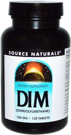 DIM, (Diindolylmethane), 100 mg, 120 Tablets by Source Naturals-Kosttillskott, Broccolikors, Diindolylmetan (Dim)