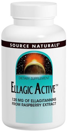 Ellagic Active, 300 mg, 60 Tablets by Source Naturals-Örter, Röd Hallon