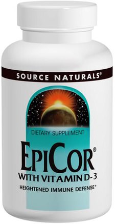 EpiCor with Vitamin D-3, 500 mg, 120 Capsules by Source Naturals-Hälsa, Kall Influensa Och Viral, Epicor