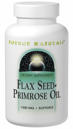 Flax Seed-Primrose Oil, 1.300 mg, 180 Softgels by Source Naturals-Kosttillskott, Efa Omega 3 6 9 (Epa Dha), Linolja, Primroseolja