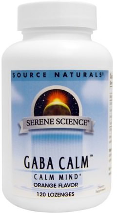 Gaba Calm, Orange Flavor, 120 Lozenges by Source Naturals-Kosttillskott, Gaba (Gamma Aminosmörsyra), Hälsa, Ångest