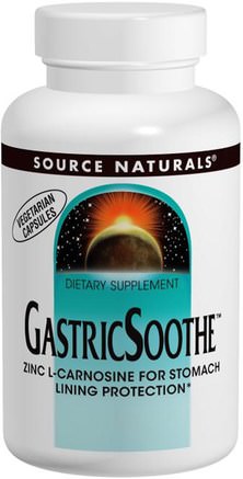 GastricSoothe, 37.5 mg, 30 Capsules by Source Naturals-Kosttillskott, Mineraler, Zinkkarnosin (Pepzin Gi)