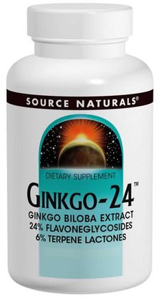 Ginkgo-24, 120 mg, 120 Tablets by Source Naturals-Örter, Ginkgo Biloba