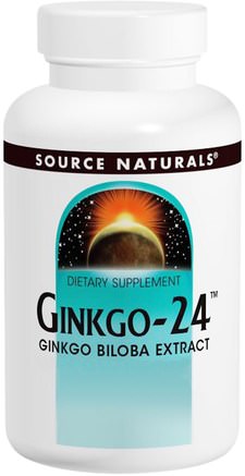 Ginkgo-24, 40 mg, 120 Tablets by Source Naturals-Örter, Ginkgo Biloba