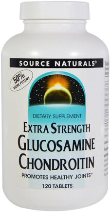 Glucosamine Chondroitin, Extra Strength, 120 Tablets by Source Naturals-Kosttillskott, Glukosamin Kondroitin