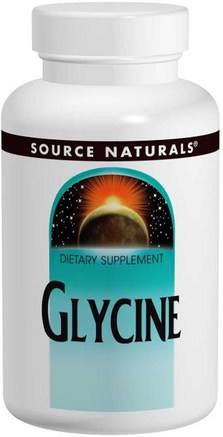 Glycine, 500 mg, 200 Capsules by Source Naturals-Kosttillskott, Aminosyror, L Glycin