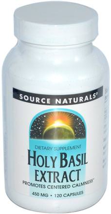 Holy Basil Extract, 450 mg, 120 Capsules by Source Naturals-Örter, Helig Basilika, Adaptogen