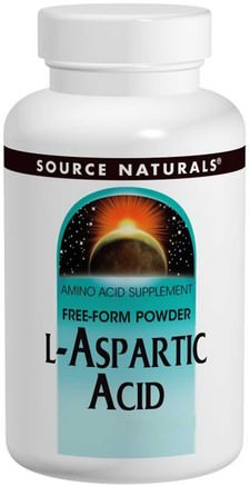L-Aspartic Acid, Free-Form Powder, 3.53 oz (100 g) by Source Naturals-Kosttillskott, Aminosyror, L Asparaginsyra