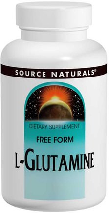 L-Glutamine, Free-Form Powder, 3.53 oz (100 g) by Source Naturals-Kosttillskott, Aminosyror