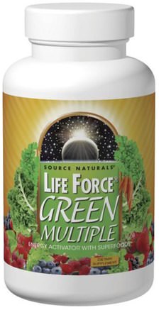 Life Force, Green Multiple, 180 Tablets by Source Naturals-Vitaminer, Multivitaminer, Livskraft