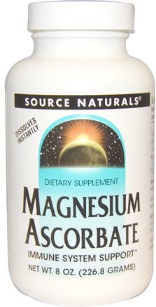 Magnesium Ascorbate, 8 oz (226.8 g) by Source Naturals-Vitaminer, Vitamin C, Mineraler