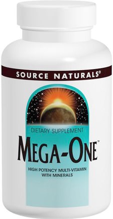 Mega-One, High Potency Multi-Vitamin with Minerals, 60 Tablets by Source Naturals-Vitaminer, Multivitaminer