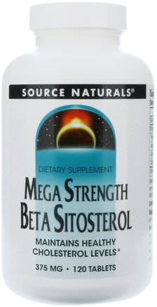 Mega Strength Beta Sitosterol, 375 mg, 120 Tablets by Source Naturals-Kosttillskott, Fytosteroler, Beta Sitosterol