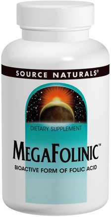 MegaFolinic, 800 mcg, 120 Tablets by Source Naturals-Vitaminer, Folsyra, Vitamin B, Folinsyra