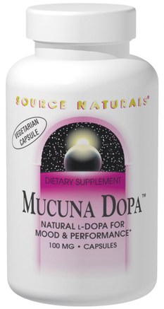 Mucuna Dopa, 100 mg, 120 Capsules by Source Naturals-Örter, Ayurveda Ayurvediska Örter, Mucuna
