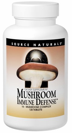 Mushroom Immune Defense, 16-Mushroom Complex, 120 Tablets by Source Naturals-Kosttillskott, Medicinska Svampar, Svampblandade Kombinationer, Hälsa, Kall Influensa Och Virus, Immunsystem