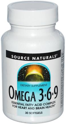 Omega 3 6 9, 30 Softgels by Source Naturals-Kosttillskott, Efa Omega 3 6 9 (Epa Dha), Omega 369 Caps / Tabs