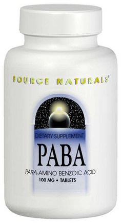 PABA, 100 mg, 250 Tablets by Source Naturals-Vitaminer, Paba