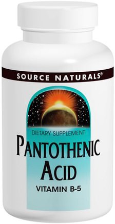 Pantothenic Acid, 500 mg, 200 Tablets by Source Naturals-Vitaminer, Vitamin B5 - Pantotensyra