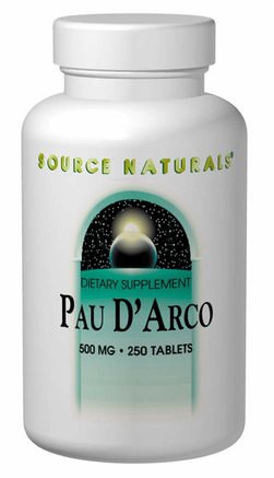 Pau DArco, 500 mg, 250 Tablets by Source Naturals-Örter, Pau Darco