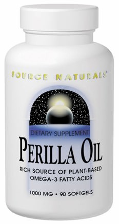 Perilla Oil, 1000 mg, 90 Softgels by Source Naturals-Kosttillskott, Efa Omega 3 6 9 (Epa Dha), Perillaolja