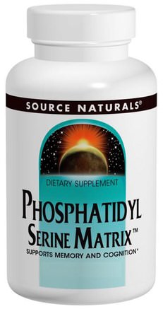 Phosphatidyl Serine Matrix, 60 Softgels by Source Naturals-Kosttillskott, Fosfatidylserin, Uppmärksamhetsbriststörning, Tillsätt, Adhd, Hjärna, Minne
