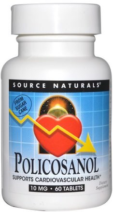 Policosanol, 10 mg, 60 Tablets by Source Naturals-Kosttillskott, Polikosanol