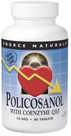 Policosanol with Coenzyme Q10, 10 mg, 60 Tablets by Source Naturals-Kosttillskott, Polikosanol