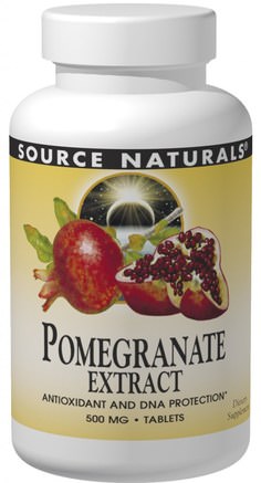 Pomegranate Extract, 500 mg, 60 Tablets by Source Naturals-Kosttillskott, Antioxidanter, Granatäpple Juice Extrakt