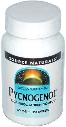 Pycnogenol, 50 mg, 120 Tablets by Source Naturals-Kosttillskott, Pyknogenol