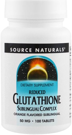 Reduced Glutathione Complex, Orange Flavored, 50 mg, 100 BioLingual Lozenges by Source Naturals-Kosttillskott, L Glutation, Aminosyror