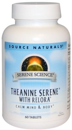 Serene Science, Theanine Serene With Relora, 60 Tablets by Source Naturals-Örter, Magnolia Bark (Phellodendron), L Theanin