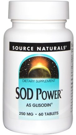 SOD Power, 250 mg, 60 Tablets by Source Naturals-Kosttillskott, Superoxid Dismutas Sod Glisodin