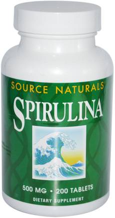 Spirulina, 500 mg, 200 Tablets by Source Naturals-Kosttillskott, Spirulina