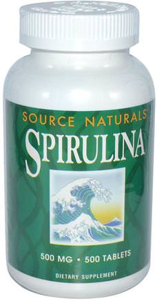 Spirulina, 500 mg, 500 Tablets by Source Naturals-Sverige
