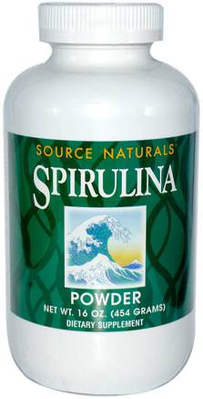 Spirulina Powder, 16 oz (454 g) by Source Naturals-Kosttillskott, Spirulina