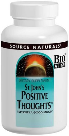 St. Johns Positive Thoughts, 45 Tablets by Source Naturals-Örter, St. Johns Wort, Relora